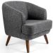 Poltrona Decorativa com Pés de Madeira Tamara D02 Linho Chumbo D-469 - Lyam Decor