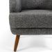 Poltrona Decorativa com Pés de Madeira Tamara D02 Linho Chumbo D-469 - Lyam Decor
