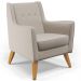 Poltrona Decorativa com Pés de Madeira Taroba D02 Linho Bege C-107 - Lyam Decor