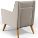 Poltrona Decorativa com Pés de Madeira Taroba D02 Linho Bege C-107 - Lyam Decor