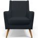Poltrona Decorativa com Pés de Madeira Taroba D02 Linho Chumbo D-465 - Lyam Decor
