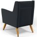Poltrona Decorativa com Pés de Madeira Taroba D02 Linho Chumbo D-465 - Lyam Decor