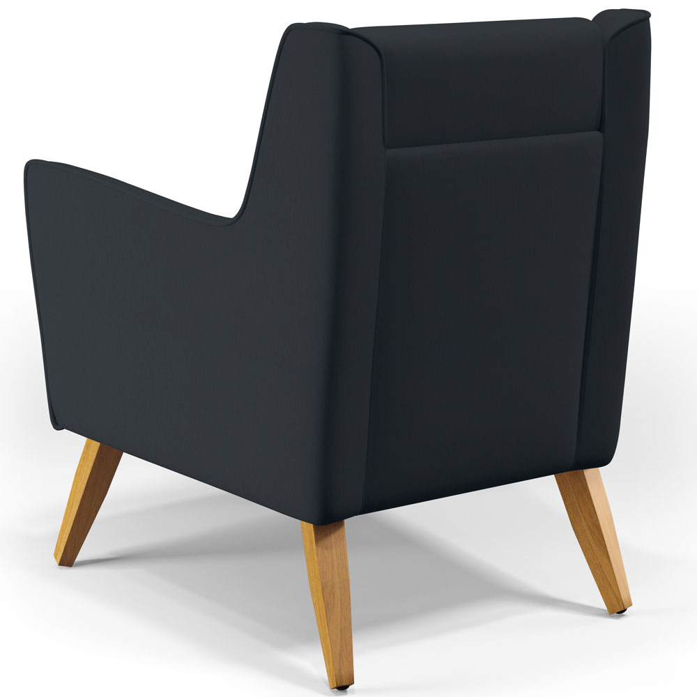 Poltrona Decorativa com Pés de Madeira Taroba D02 Linho Chumbo D-465 - Lyam Decor
