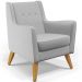 Poltrona Decorativa com Pés de Madeira Taroba D02 Linho Cinza D-315 - Lyam Decor