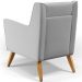 Poltrona Decorativa com Pés de Madeira Taroba D02 Linho Cinza D-315 - Lyam Decor
