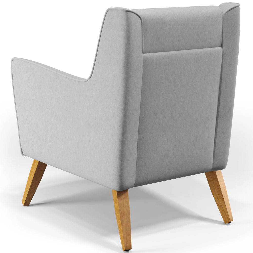 Poltrona Decorativa com Pés de Madeira Taroba D02 Linho Cinza D-315 - Lyam Decor