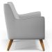 Poltrona Decorativa com Pés de Madeira Taroba D02 Linho Cinza D-315 - Lyam Decor