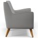 Poltrona Decorativa com Pés de Madeira Taroba D02 Linho Cinza Escuro C-416 - Lyam Decor