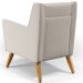 Poltrona Decorativa com Pés de Madeira Taroba D02 Linho Cru C-443 - Lyam Decor