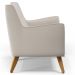 Poltrona Decorativa com Pés de Madeira Taroba D02 Linho Cru C-443 - Lyam Decor