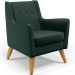 Poltrona Decorativa com Pés de Madeira Taroba D02 Linho Verde C-117 - Lyam Decor