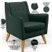 Poltrona Decorativa com Pés de Madeira Taroba D02 Linho Verde C-117 - Lyam Decor
