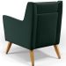 Poltrona Decorativa com Pés de Madeira Taroba D02 Linho Verde C-117 - Lyam Decor