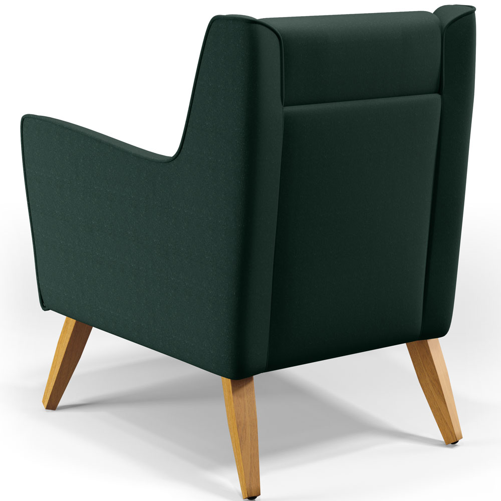Poltrona Decorativa com Pés de Madeira Taroba D02 Linho Verde C-117 - Lyam Decor