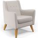 Poltrona Decorativa com Pés de Madeira Taroba D02 Veludo Bege C-309 - Lyam Decor