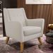Poltrona Decorativa com Pés de Madeira Taroba D02 Veludo Bege C-309 - Lyam Decor