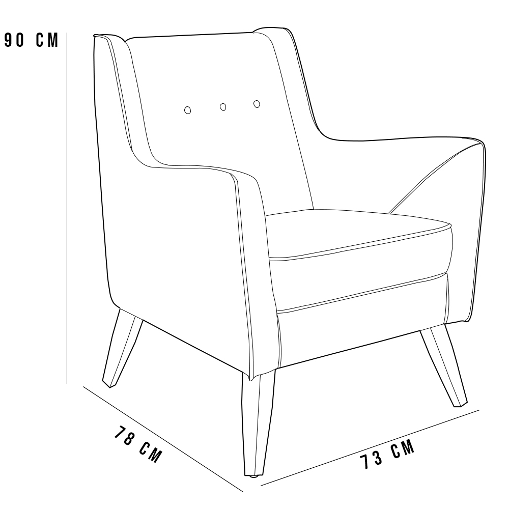 Poltrona Decorativa com Pés de Madeira Taroba D02 Veludo Marsala C-278 - Lyam Decor