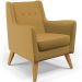 Poltrona Decorativa com Pés de Madeira Taroba D02 Veludo Mostarda C-260 - Lyam Decor