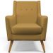 Poltrona Decorativa com Pés de Madeira Taroba D02 Veludo Mostarda C-260 - Lyam Decor