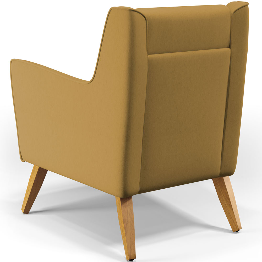 Poltrona Decorativa com Pés de Madeira Taroba D02 Veludo Mostarda C-260 - Lyam Decor