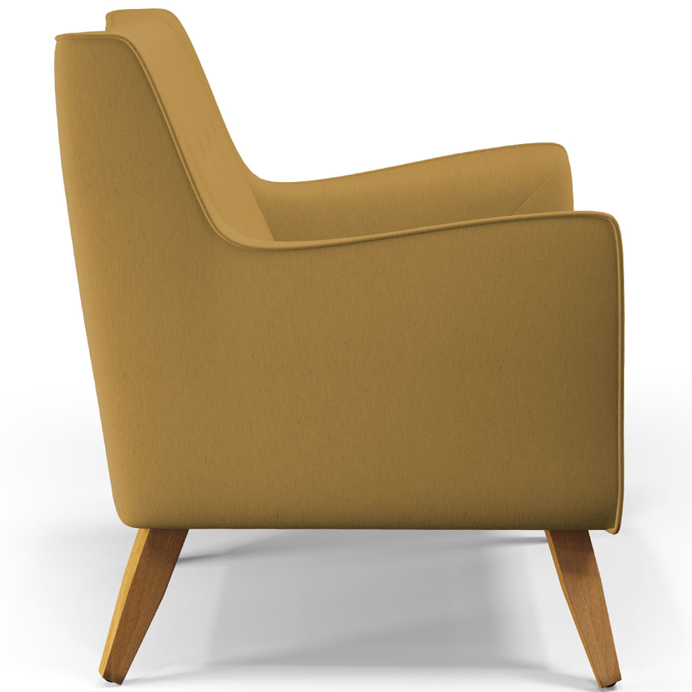 Poltrona Decorativa com Pés de Madeira Taroba D02 Veludo Mostarda C-260 - Lyam Decor