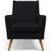 Poltrona Decorativa com Pés de Madeira Taroba D02 Veludo Preto C-300 - Lyam Decor