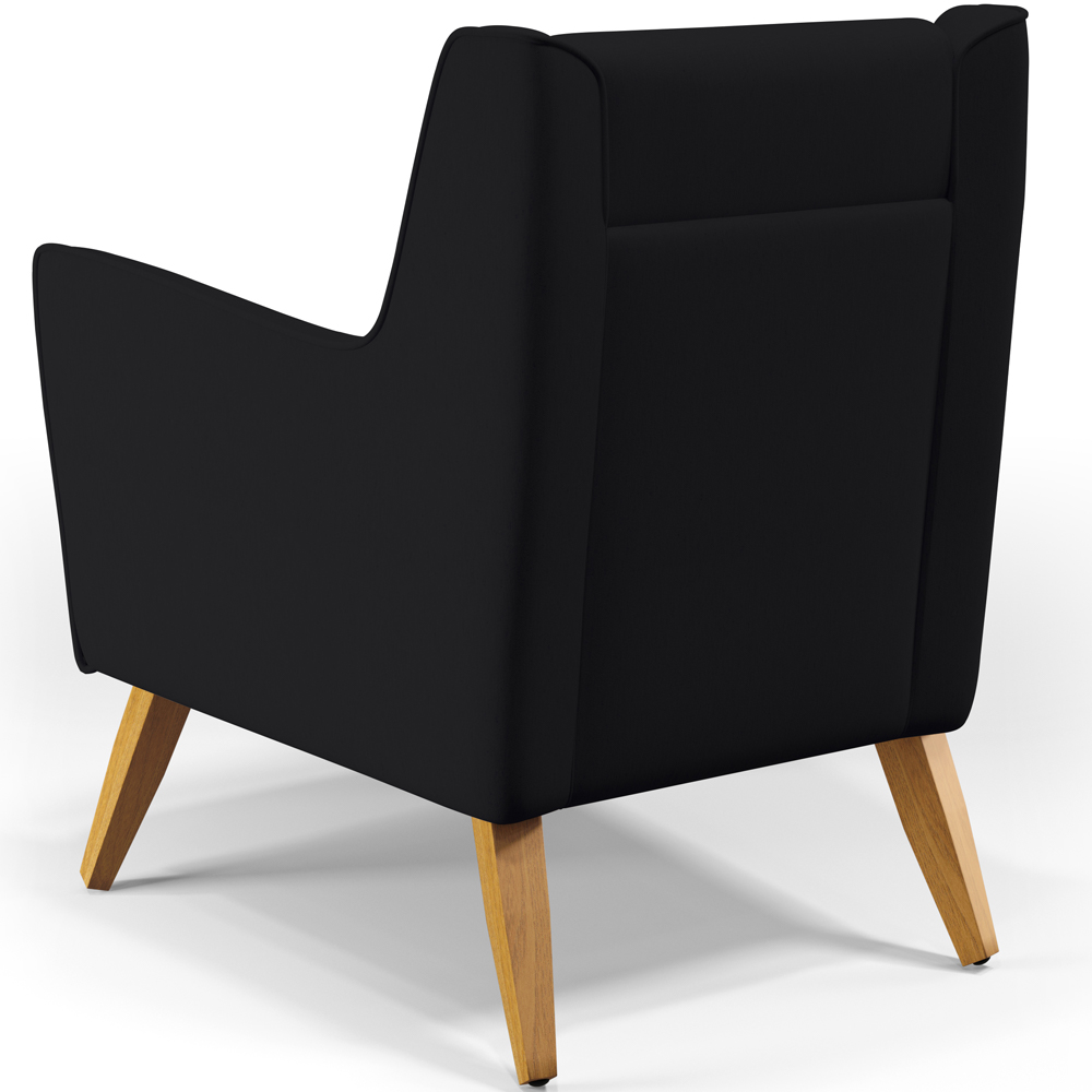 Poltrona Decorativa com Pés de Madeira Taroba D02 Veludo Preto C-300 - Lyam Decor