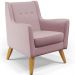 Poltrona Decorativa com Pés de Madeira Taroba D02 Veludo Rosê C-305 - Lyam Decor