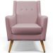 Poltrona Decorativa com Pés de Madeira Taroba D02 Veludo Rosê C-305 - Lyam Decor