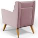 Poltrona Decorativa com Pés de Madeira Taroba D02 Veludo Rosê C-305 - Lyam Decor