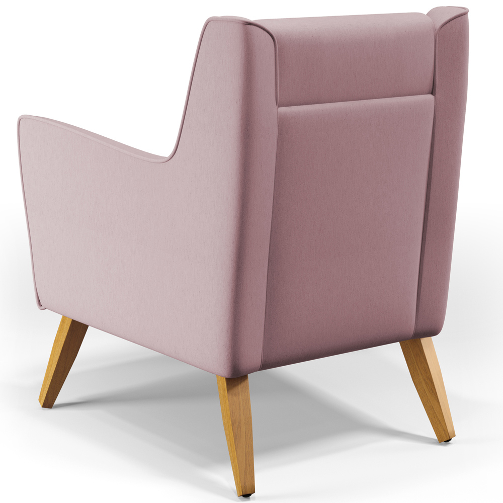 Poltrona Decorativa com Pés de Madeira Taroba D02 Veludo Rosê C-305 - Lyam Decor