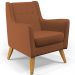 Poltrona Decorativa com Pés de Madeira Taroba D02 Veludo Telha C-262 - Lyam Decor