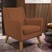 Poltrona Decorativa com Pés de Madeira Taroba D02 Veludo Telha C-262 - Lyam Decor