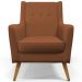 Poltrona Decorativa com Pés de Madeira Taroba D02 Veludo Telha C-262 - Lyam Decor
