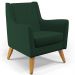 Poltrona Decorativa com Pés de Madeira Taroba D02 Veludo Verde Musgo C-303 - Lyam Decor