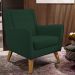 Poltrona Decorativa com Pés de Madeira Taroba D02 Veludo Verde Musgo C-303 - Lyam Decor