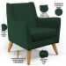 Poltrona Decorativa com Pés de Madeira Taroba D02 Veludo Verde Musgo C-303 - Lyam Decor