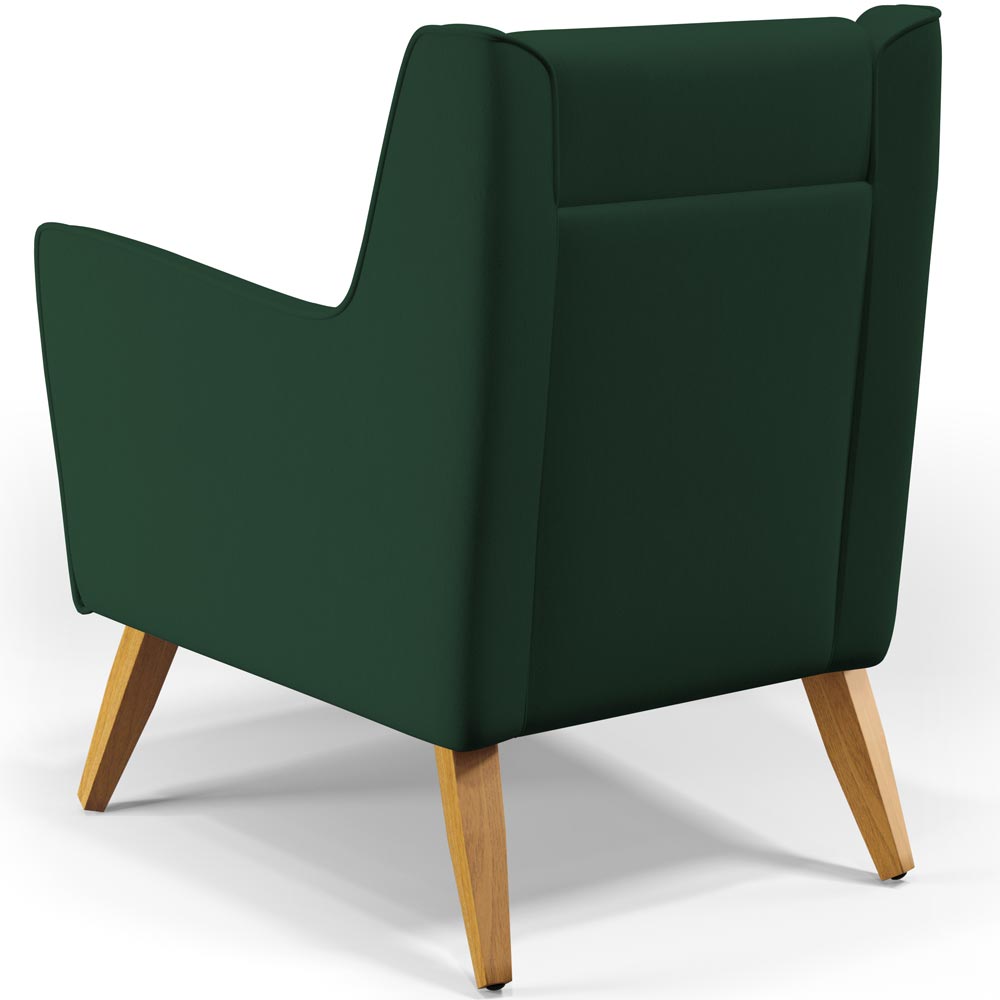 Poltrona Decorativa com Pés de Madeira Taroba D02 Veludo Verde Musgo C-303 - Lyam Decor