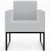 Poltrona Decorativa para Sala Base fixa de Metal Helô L02 Linho Cinza Couríssimo Preto - Lyam Decor