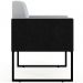 Poltrona Decorativa para Sala Base fixa de Metal Helô L02 Linho Cinza Couríssimo Preto - Lyam Decor