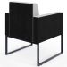 Poltrona Decorativa para Sala Base fixa de Metal Helô L02 Linho Cinza Couríssimo Preto - Lyam Decor