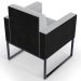 Poltrona Decorativa para Sala Base fixa de Metal Helô L02 Linho Cinza Couríssimo Preto - Lyam Decor