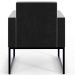 Poltrona Decorativa para Sala Base fixa de Metal Helô L02 Linho Cinza Couríssimo Preto - Lyam Decor