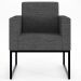 Poltrona Decorativa para Sala E Recepção Base Fixa De Metal Helô L02 Linho Cinza Escuro - Lyam Decor