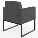 Poltrona Decorativa para Sala E Recepção Base Fixa De Metal Helô L02 Linho Cinza Escuro - Lyam Decor