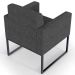 Poltrona Decorativa para Sala E Recepção Base Fixa De Metal Helô L02 Linho Cinza Escuro - Lyam Decor