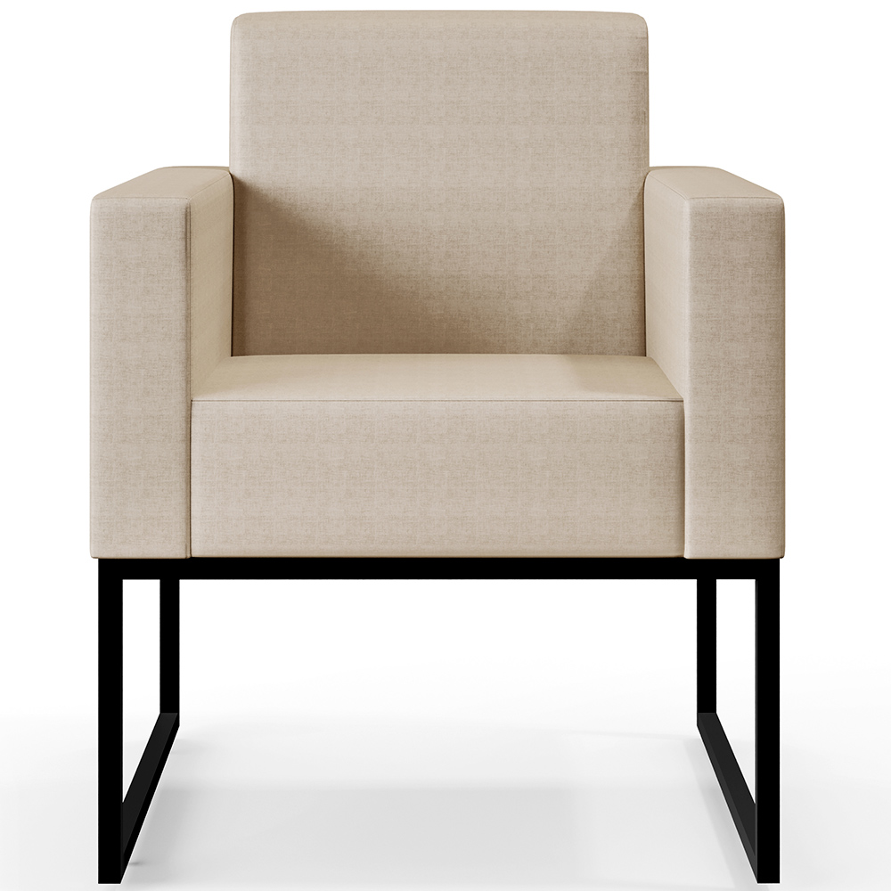 Poltrona Para Sala De Estar Base Fixa De Metal Helô L02 Facto Pérola Metalizado - Lyam Decor