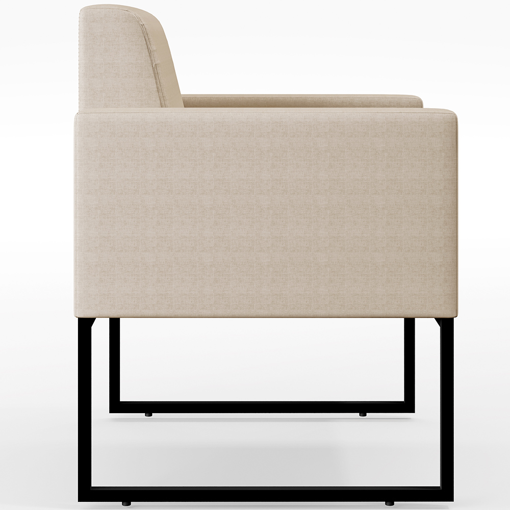 Poltrona Para Sala De Estar Base Fixa De Metal Helô L02 Facto Pérola Metalizado - Lyam Decor