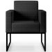 Poltrona Para Sala De Estar Base Fixa De Metal Helô L02 Facto Preto Metalizado - Lyam Decor