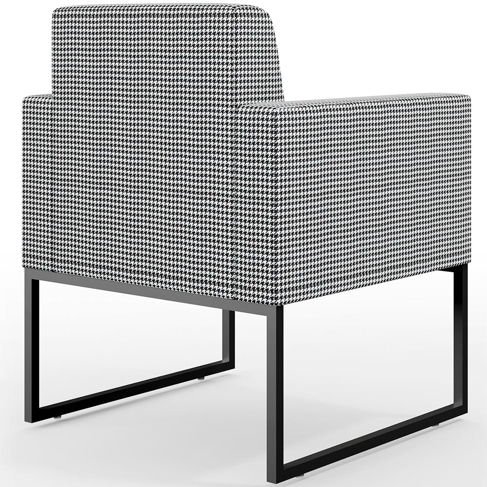 Poltrona Para Sala De Estar Base Fixa De Metal Helô L02 Pied Poule - Lyam Decor